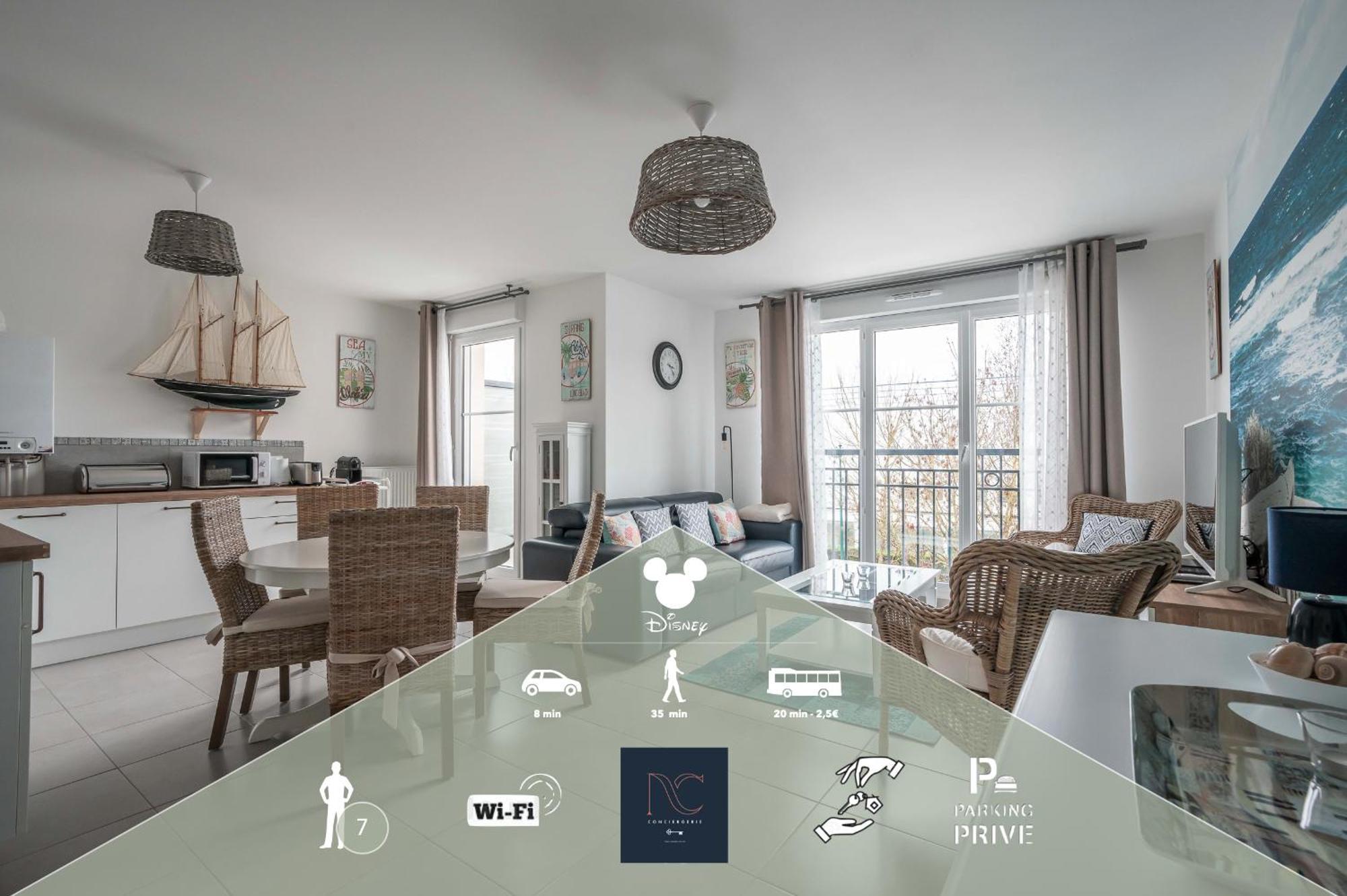 *Disneyland-Paris* 7Pers, Wifi, Netflix, Parking Montevrain Bagian luar foto